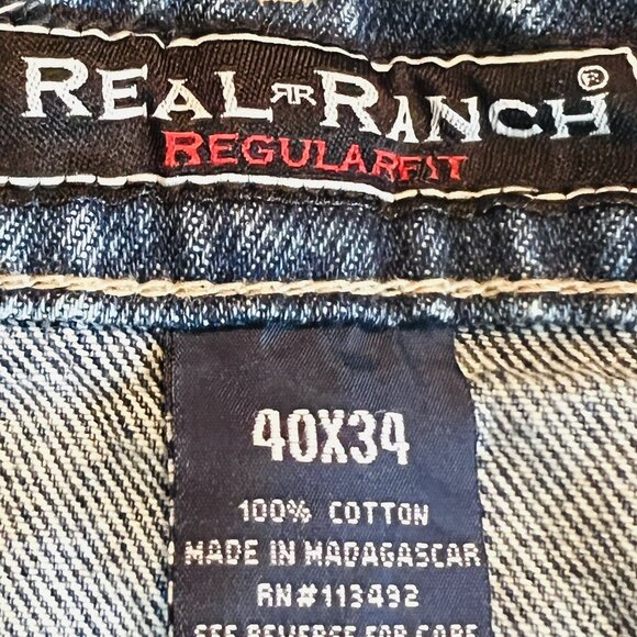 NWT Real Ranch Men Regular Fit Straight Leg Denim Jeans Size 40x34  (W39"xL32") - Picture 11 of 11